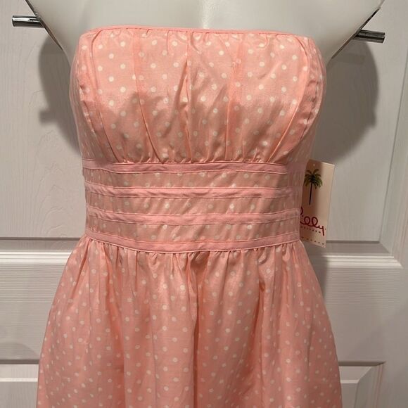 Lilly Pulitzer collection Katrina  pink polka dot silk strapless dress NWT 6 - Picture 6 of 13